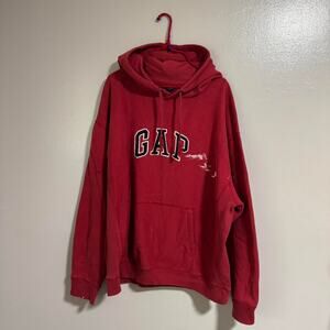 Vintage y2k thrashed red gap gap hoodie sweatshirt plus size mens xxl